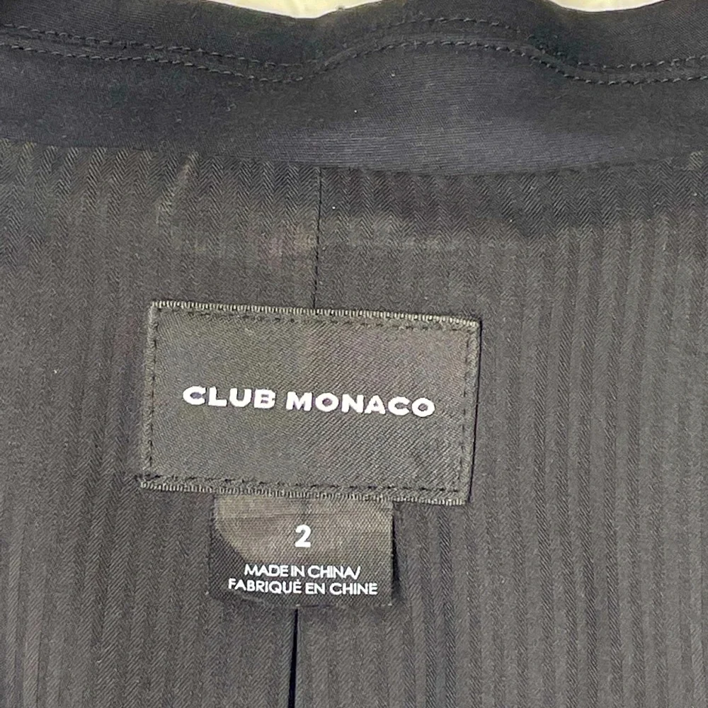 Club Monaco blazer black sz 2 stretch cotton spandex blend